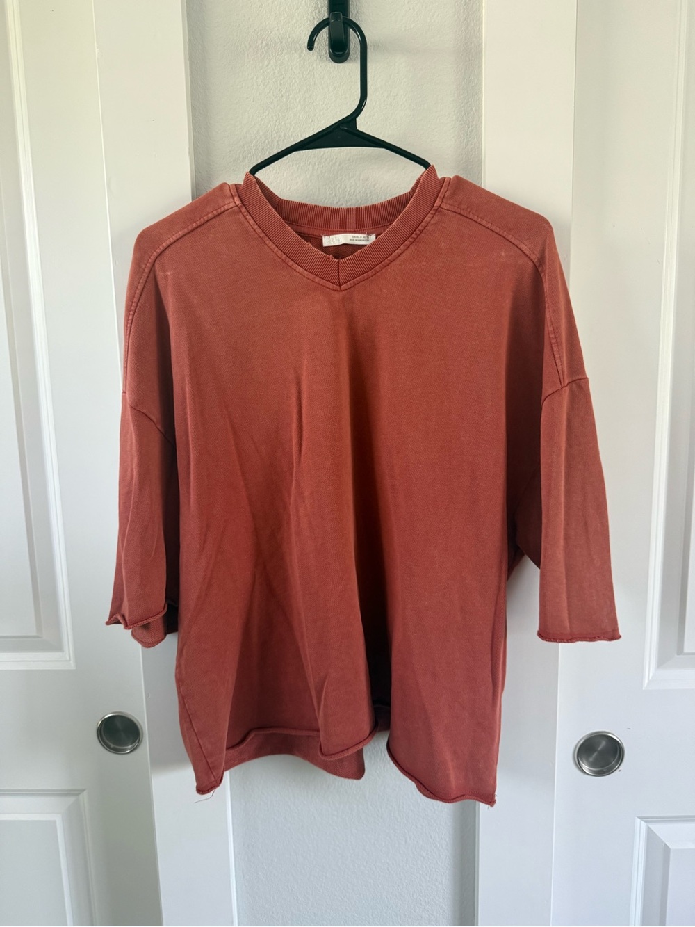 Zara Washed Rust-Red Short Sleeve Tee